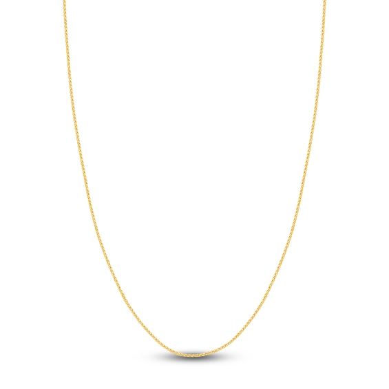 Solid Wheat Chain Necklace 14K Yellow Gold 20" Length 1.5mm