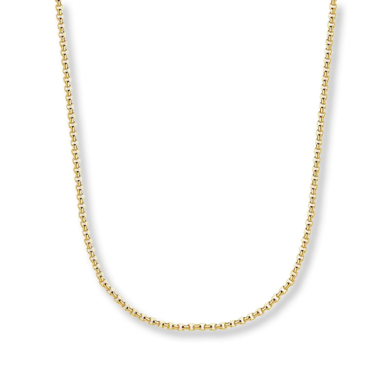 Hollow Box Chain 14K Yellow Gold 30" Length 2.8mm