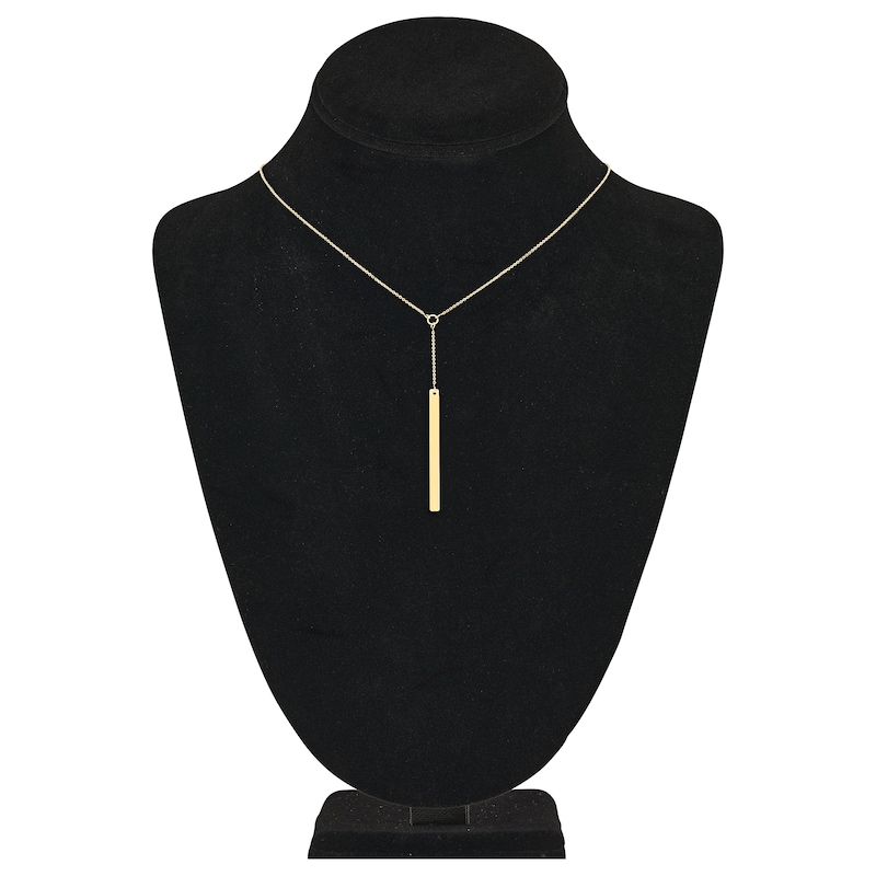 Main Image 4 of Bar Necklace 14K Yellow Gold 16"-18" Adjustable