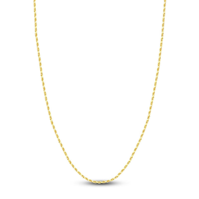 Main Image 1 of 18" Textured Solid Rope Chain 14K Yellow Gold Appx. 2.3mm
