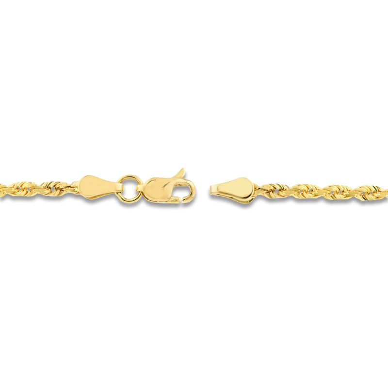 Main Image 3 of 18" Textured Solid Rope Chain 14K Yellow Gold Appx. 2.3mm