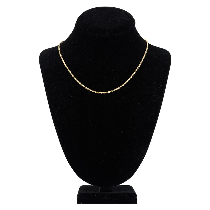 Main Image 4 of 18" Textured Solid Rope Chain 14K Yellow Gold Appx. 2.3mm