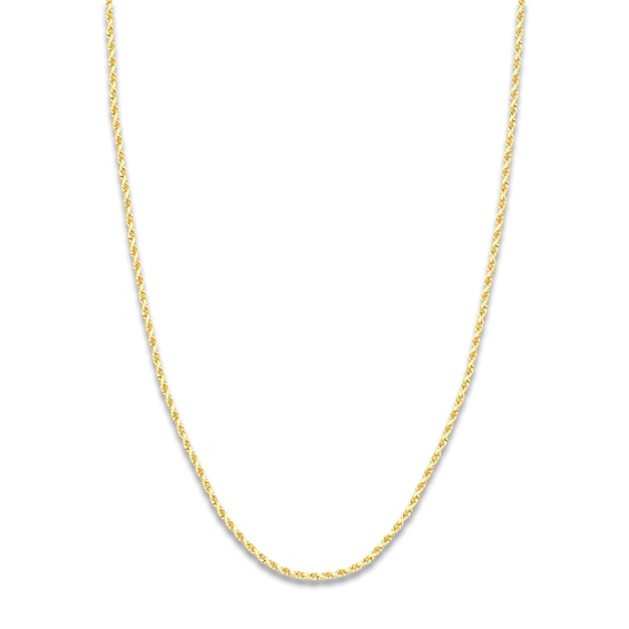 20" Textured Solid Rope Chain 14K Yellow Gold Appx. 2.3mm