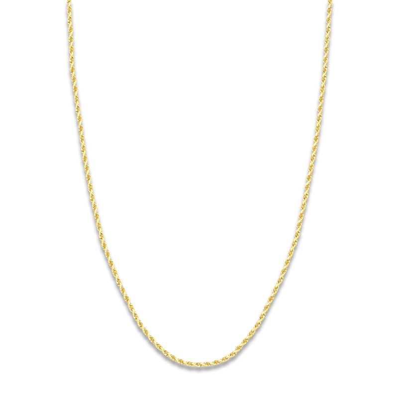 Main Image 1 of 20" Textured Solid Rope Chain 14K Yellow Gold Appx. 2.3mm