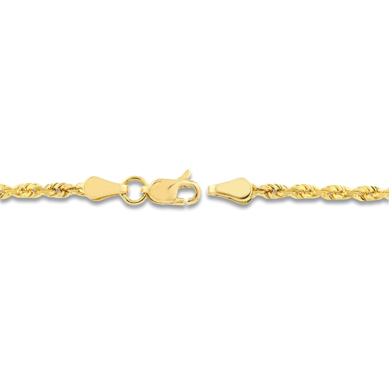Main Image 3 of 20" Textured Solid Rope Chain 14K Yellow Gold Appx. 2.3mm