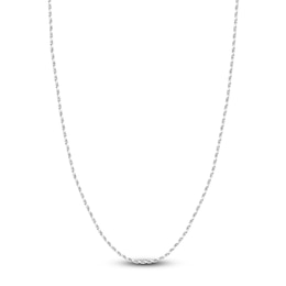 20" Textured Solid Rope Chain 14K White Gold Appx. 2.3mm