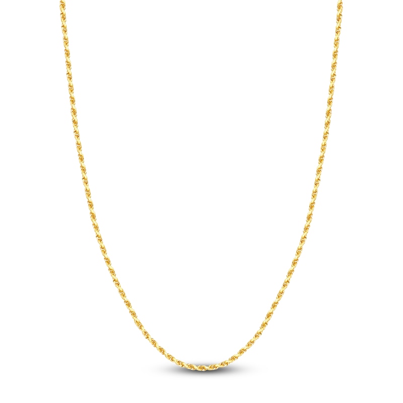 Main Image 1 of 20" Textured Solid Rope Chain 14K Yellow Gold Appx. 2.7mm