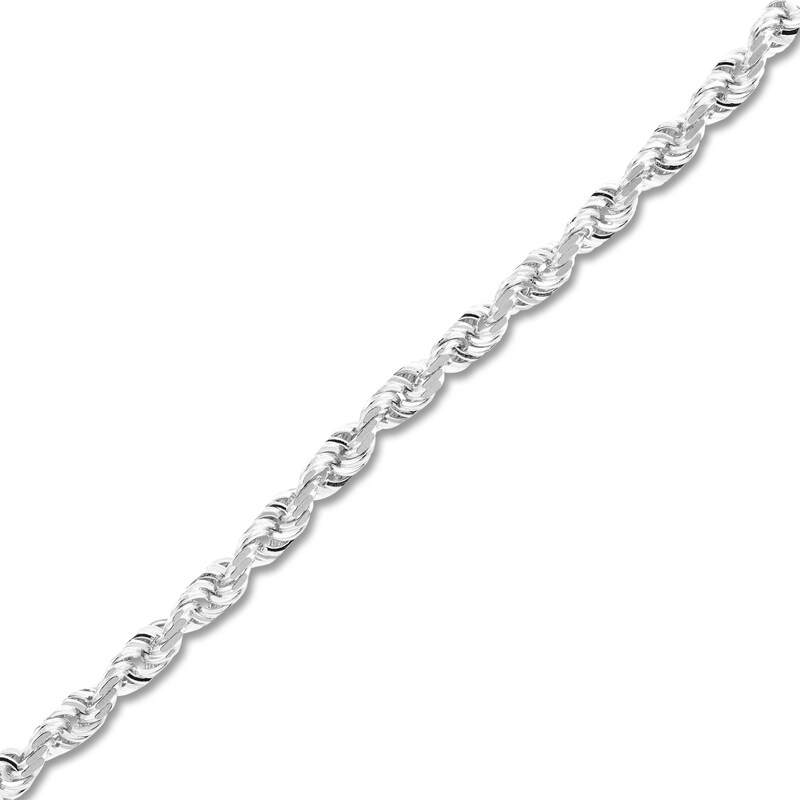 Main Image 2 of 24" Textured Solid Rope Chain 14K White Gold Appx. 2.7mm