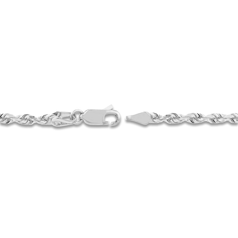 Main Image 3 of 24" Textured Solid Rope Chain 14K White Gold Appx. 2.7mm