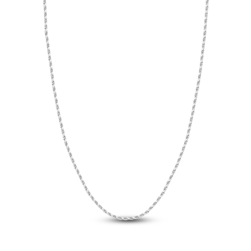 Main Image 1 of 16" Textured Solid Rope Chain 14K White Gold Appx. 2.15mm