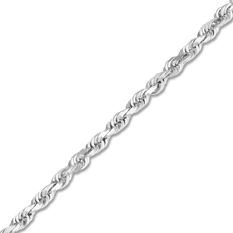 Main Image 2 of 16" Textured Solid Rope Chain 14K White Gold Appx. 2.15mm