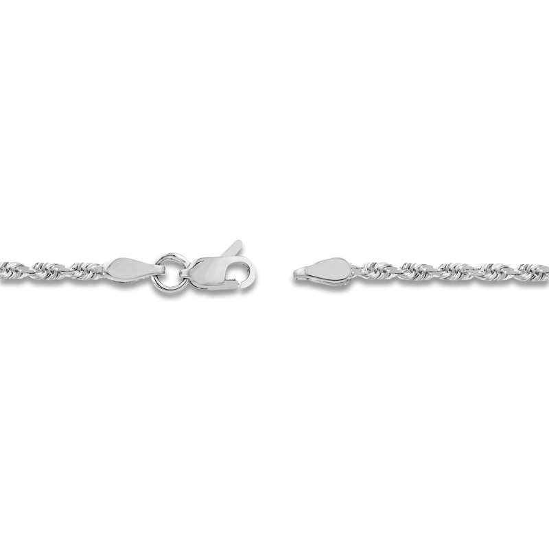 Main Image 3 of 16" Textured Solid Rope Chain 14K White Gold Appx. 2.15mm