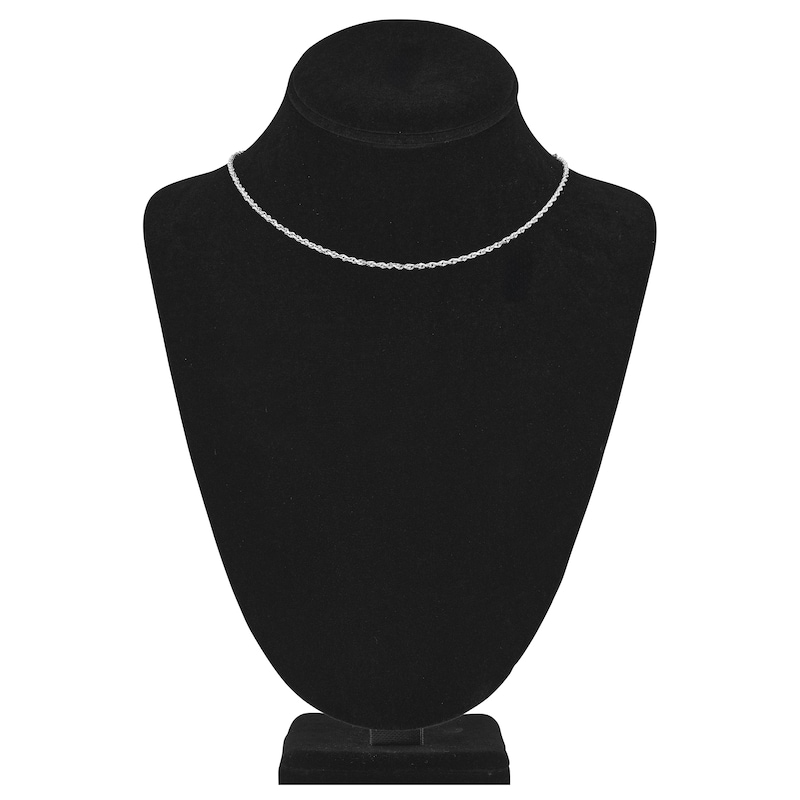Main Image 4 of 16" Textured Solid Rope Chain 14K White Gold Appx. 2.15mm