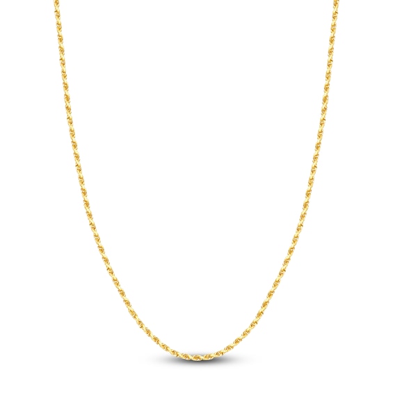18" Textured Solid Rope Chain 14K Yellow Gold Appx. 3mm