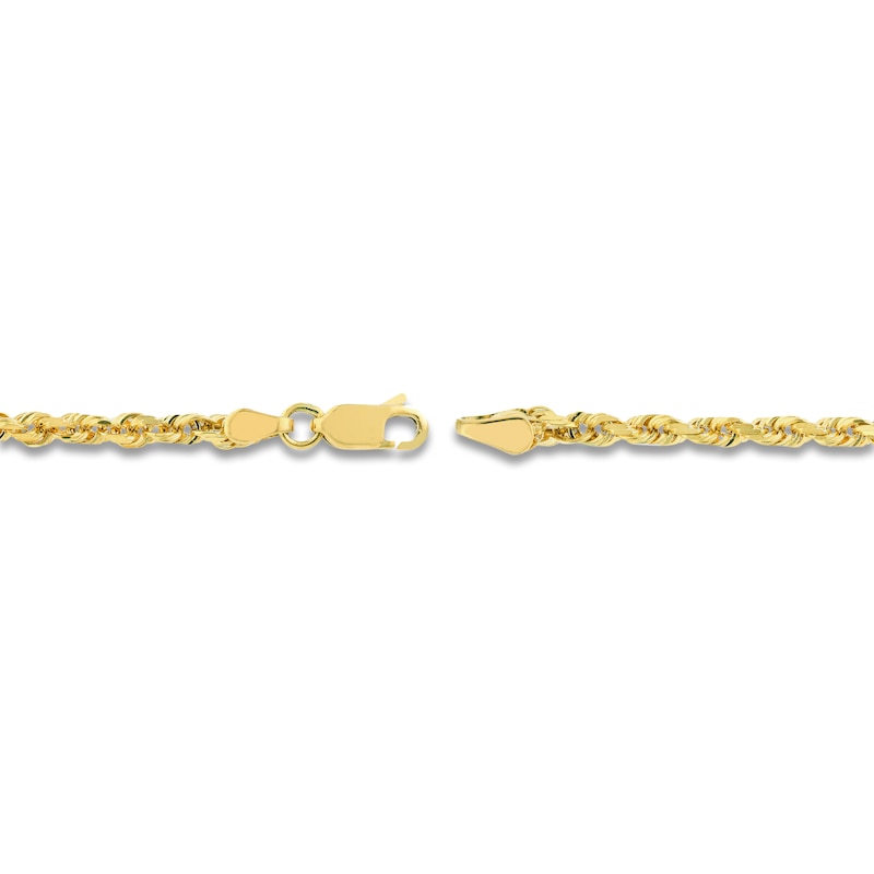 Main Image 3 of 18" Textured Solid Rope Chain 14K Yellow Gold Appx. 3mm