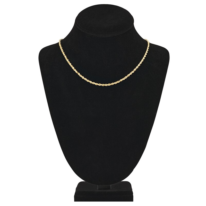 Main Image 4 of 18" Textured Solid Rope Chain 14K Yellow Gold Appx. 3mm