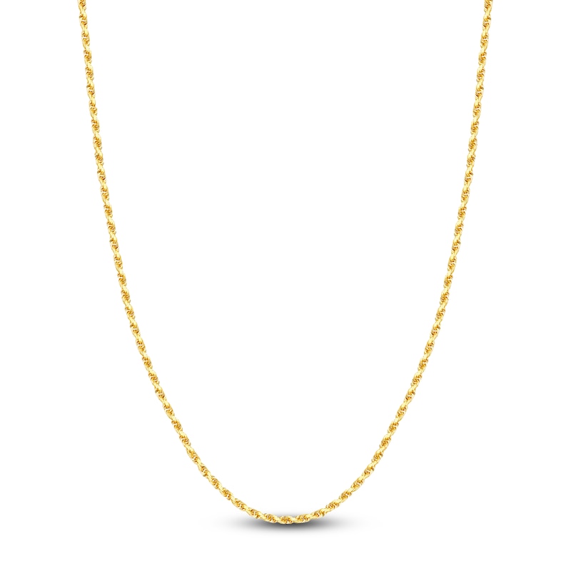 Main Image 1 of 20" Textured Solid Rope Chain 14K Yellow Gold Appx. 3mm
