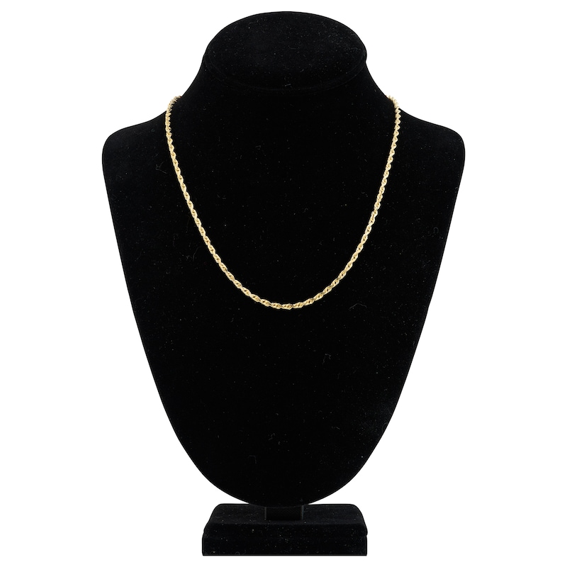 Main Image 4 of 20" Textured Solid Rope Chain 14K Yellow Gold Appx. 3mm