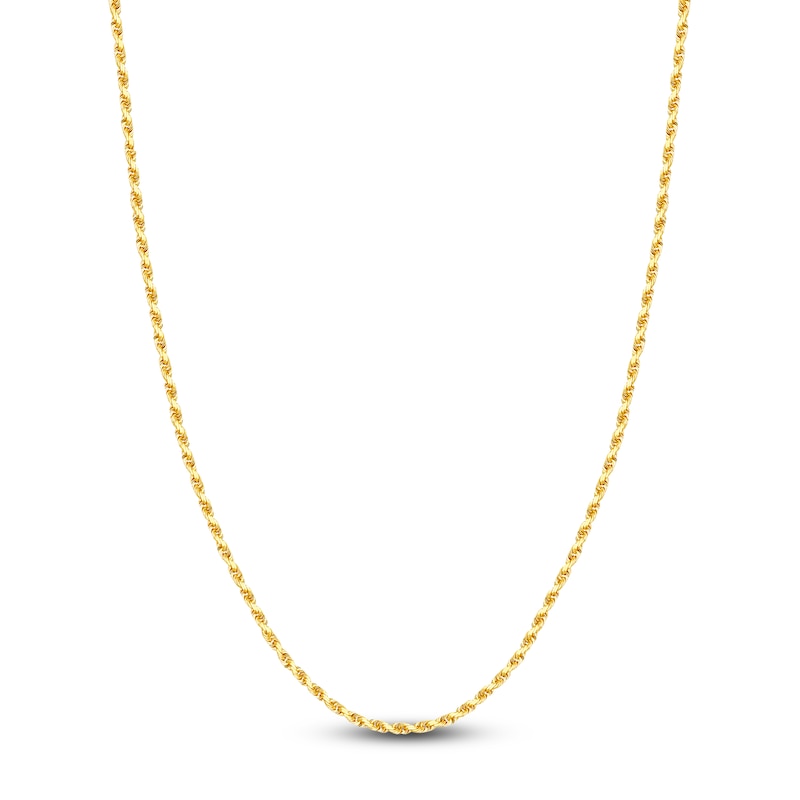 Main Image 1 of 22" Textured Solid Rope Chain 14K Yellow Gold Appx. 3mm