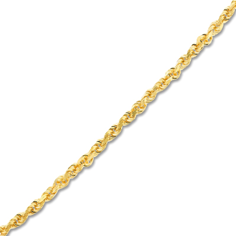 Main Image 2 of 22" Textured Solid Rope Chain 14K Yellow Gold Appx. 3mm