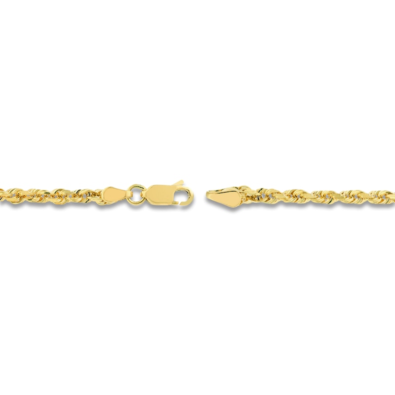 Main Image 3 of 22" Textured Solid Rope Chain 14K Yellow Gold Appx. 3mm