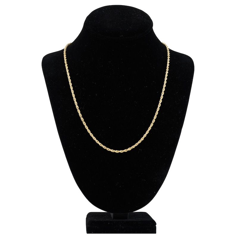 Main Image 4 of 22" Textured Solid Rope Chain 14K Yellow Gold Appx. 3mm