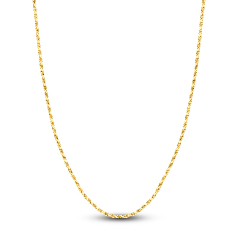 24" Textured Solid Rope Chain 14K Yellow Gold Appx. 3mm