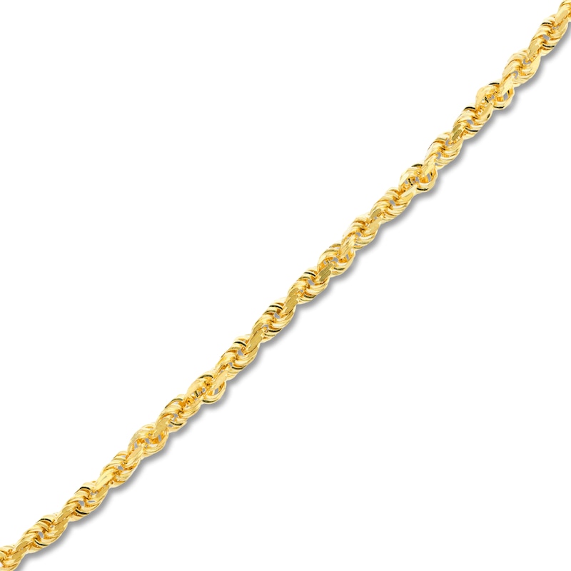 24" Textured Solid Rope Chain 14K Yellow Gold Appx. 3mm