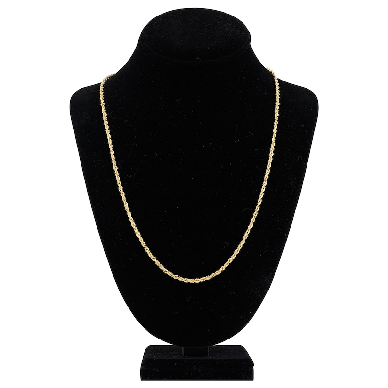 24" Textured Solid Rope Chain 14K Yellow Gold Appx. 3mm