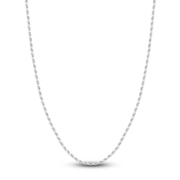20" Textured Solid Rope Chain 14K White Gold Appx. 3mm
