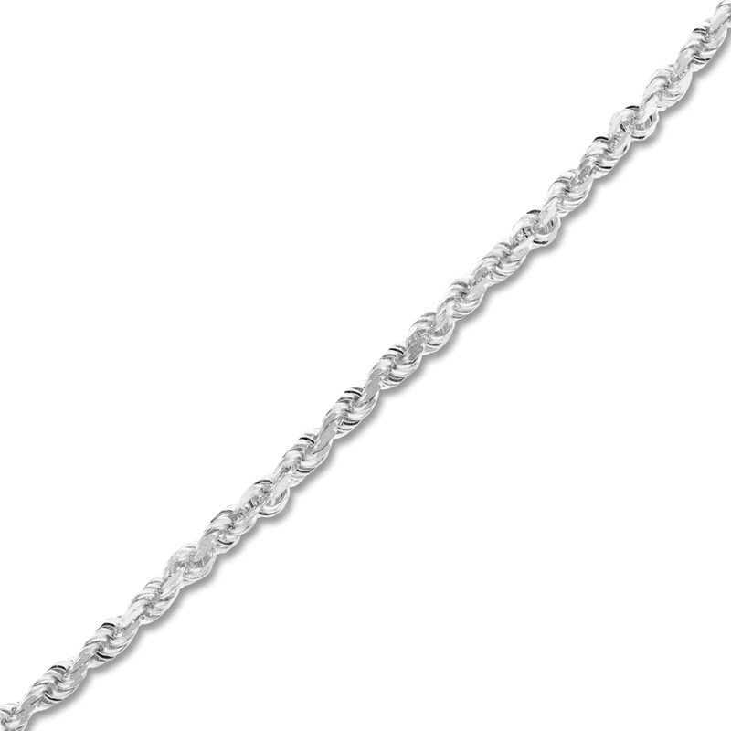 Main Image 2 of 20" Textured Solid Rope Chain 14K White Gold Appx. 3mm