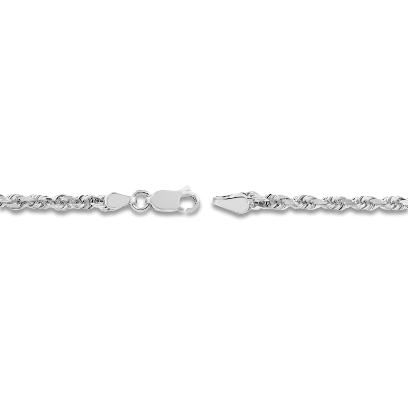 Main Image 3 of 20" Textured Solid Rope Chain 14K White Gold Appx. 3mm