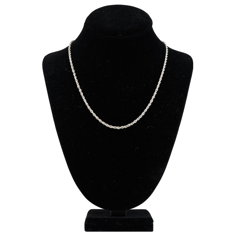 Main Image 4 of 20" Textured Solid Rope Chain 14K White Gold Appx. 3mm