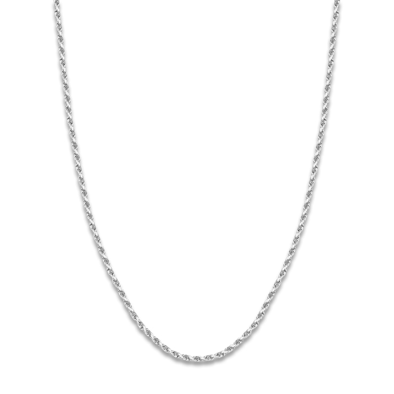 22 Textured Solid Rope Chain 14K White Gold Appx. 3mm