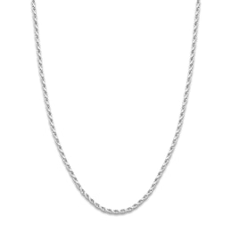 24" Textured Solid Rope Chain 14K White Gold Appx. 3mm