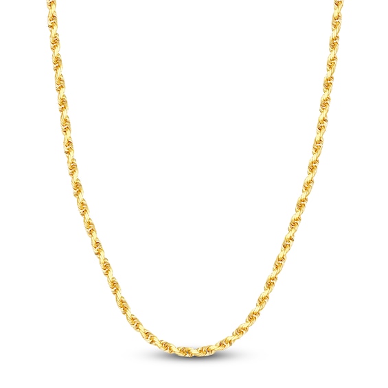 20" Textured Solid Rope Chain 14K Yellow Gold Appx. 4.4mm