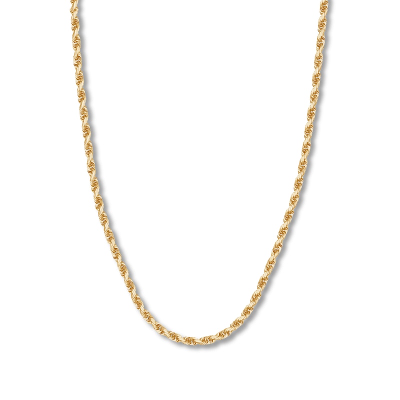 20" Textured Solid Rope Chain 14K Yellow Gold Appx. 4.4mm