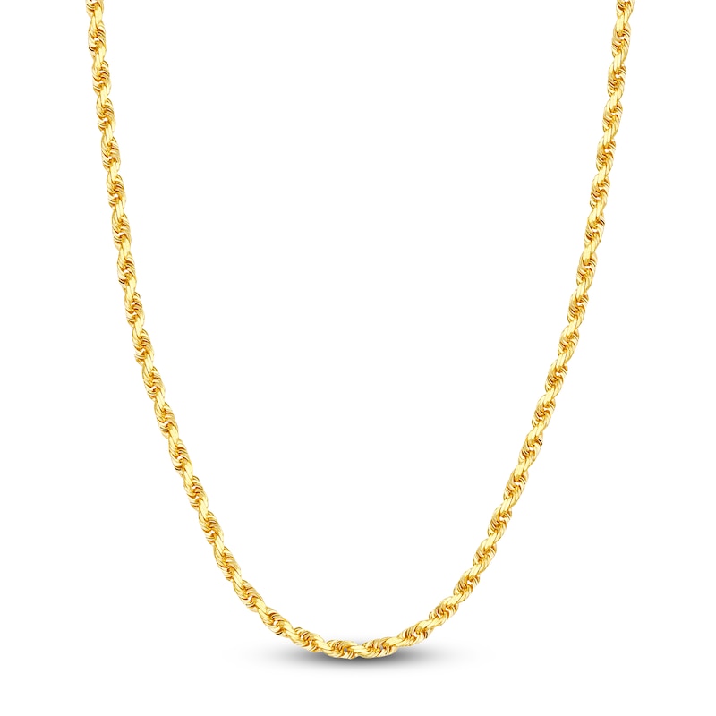 Main Image 1 of 20" Textured Solid Rope Chain 14K Yellow Gold Appx. 4.4mm