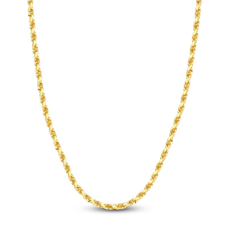 20" Textured Solid Rope Chain 14K Yellow Gold Appx. 4.4mm