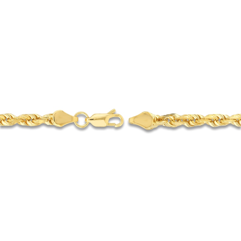 Main Image 3 of 20" Textured Solid Rope Chain 14K Yellow Gold Appx. 4.4mm