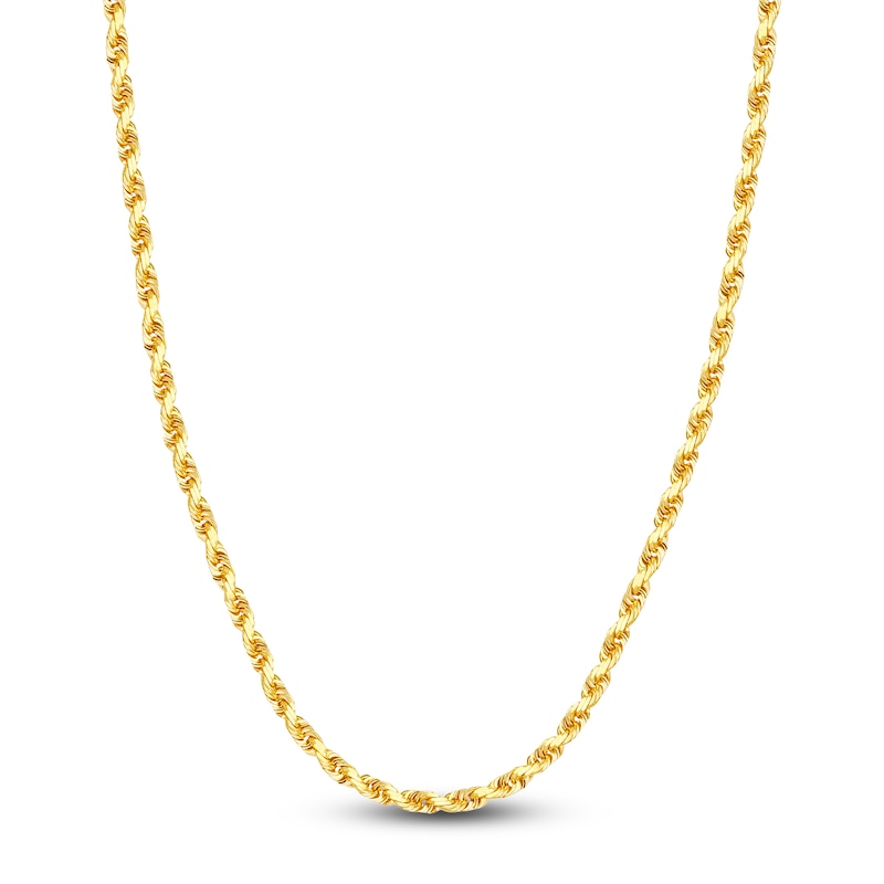 Main Image 1 of 22" Textured Solid Rope Chain 14K Yellow Gold Appx. 4.4mm