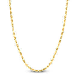 30" Textured Solid Rope Chain 14K Yellow Gold Appx. 4.4mm