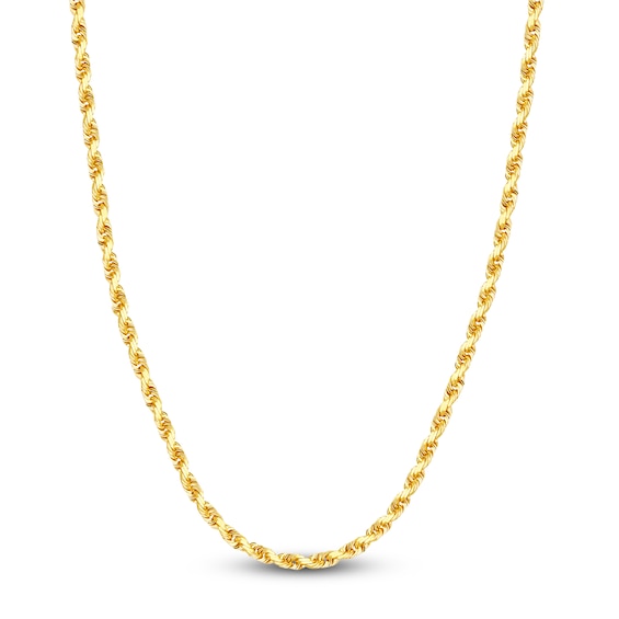 30" Textured Solid Rope Chain 14K Yellow Gold Appx. 4.4mm