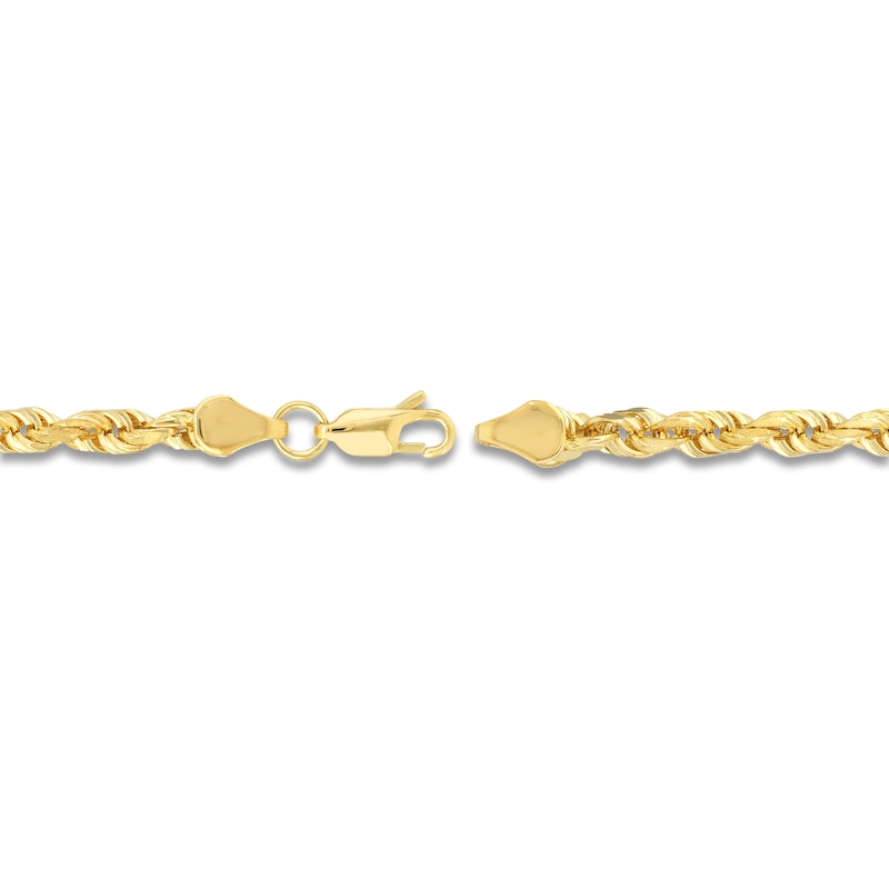 Main Image 3 of 30" Textured Solid Rope Chain 14K Yellow Gold Appx. 4.4mm