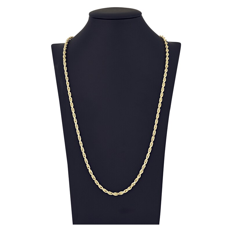 Main Image 4 of 30" Textured Solid Rope Chain 14K Yellow Gold Appx. 4.4mm