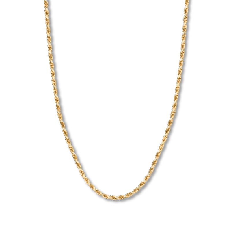 Main Image 1 of 22" Textured Solid Rope Chain 14K Yellow Gold Appx. 3.8mm