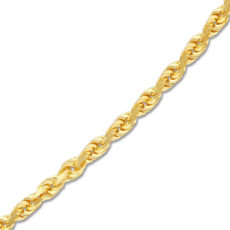 Main Image 2 of 22" Textured Solid Rope Chain 14K Yellow Gold Appx. 3.8mm