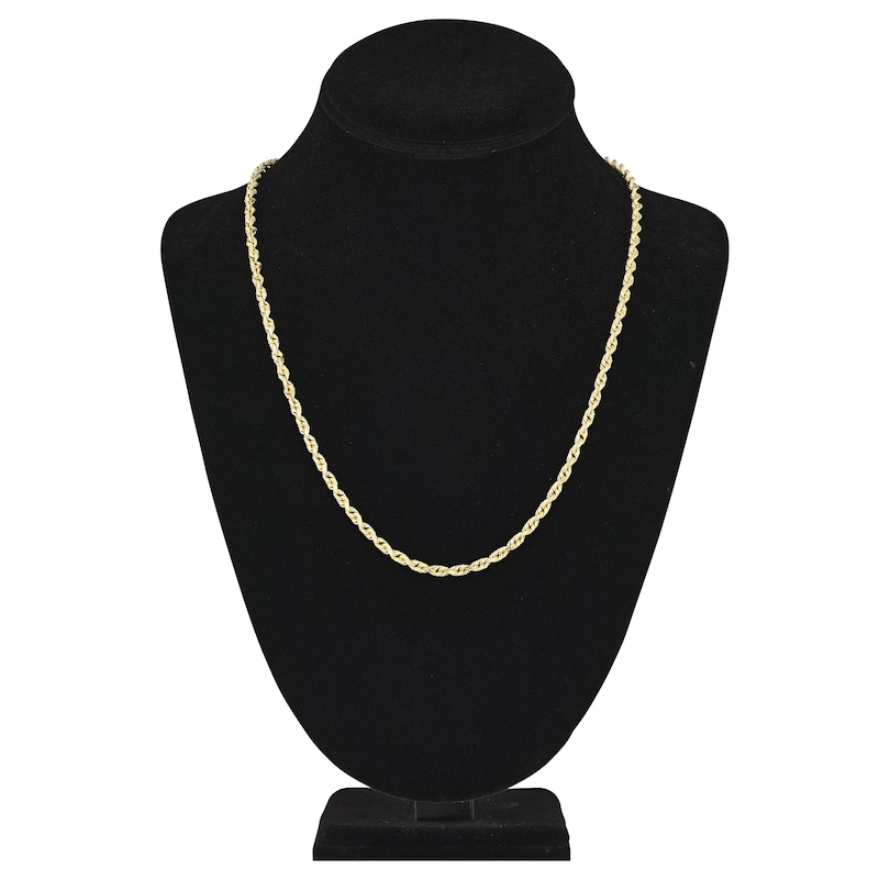 Main Image 4 of 22" Textured Solid Rope Chain 14K Yellow Gold Appx. 3.8mm