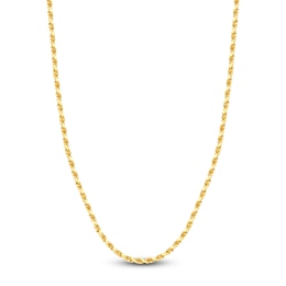 24" Textured Solid Rope Chain 14K Yellow Gold Appx. 3.8mm