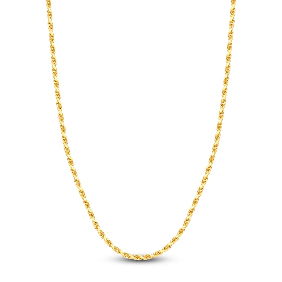 24" Textured Solid Rope Chain 14K Yellow Gold Appx. 3.8mm